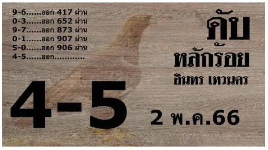 หวยสด อินทรเทวนคร 2/5/66