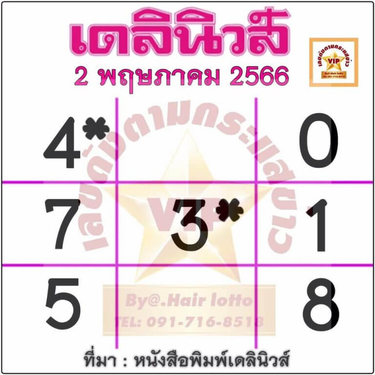 หวยสด เดลินิวส์ 2/5/66